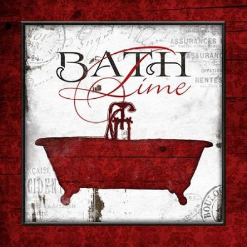 Crimson Bath Time Poster Print by Jace Grey (12 x 12)