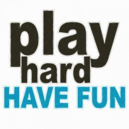 PLAY HARD Poster Print by Taylor Greene (12 x 12)