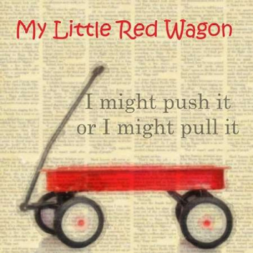 RED WAGON Poster Print by Taylor Greene (12 x 12)