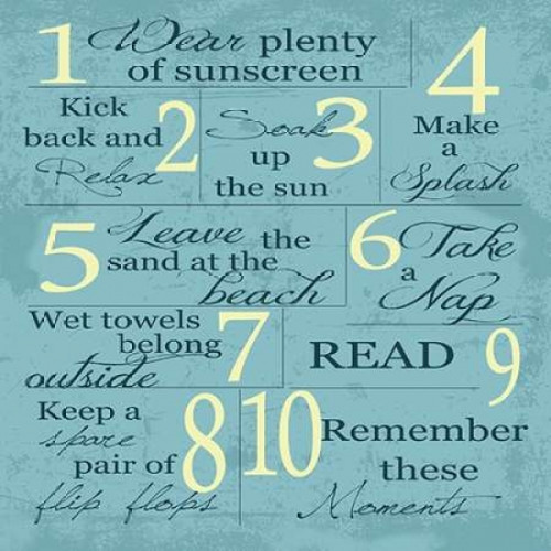 BLUE SUMMER RULES 2 Poster Print by Taylor Greene (12 x 12)