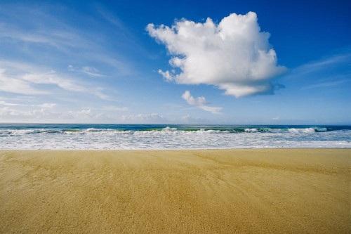 View of sun, sand, and surf at Cape Hatteras, North Carolina.; Cape Hatteras National Seashore, North Carolina. Poster Print by Skip Brown (17 x 11)
