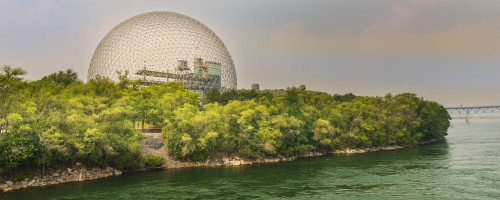 Biosphere in Montreal, a museum dedicated to the environment; Montreal, Quebec, Canada Poster Print by Alberto Biscaro (34 x 13)
