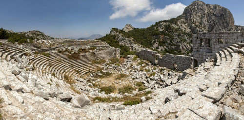 Ruins of the Roman theatre, at Termessos, near Antalya, Turkey.; Termessos, Anatolia, Turkey. Poster Print by Nigel Hicks (20 x 10)