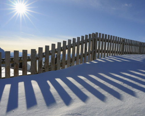 Fence in Snow, Steinplatte, Waidring, Tyrol, Austria Poster Print by Raimund Linke (17 x 13)