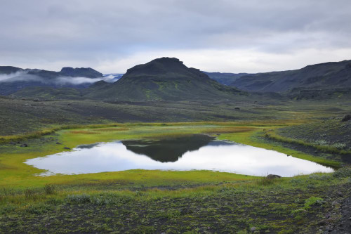 Lake, Volcanic Landscape, Eyjafjallajokull, South Iceland, Iceland Poster Print by Raimund Linke (19 x 12)