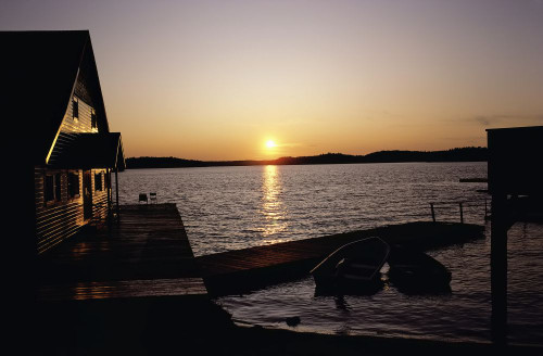Resort at Dusk Muskoka, Ontario, Canada Poster Print by J. A. Kraulis (17 x 11)