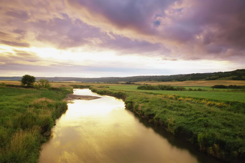 Qu'Appelle River at Dusk, Saskatchewan, Canada Poster Print by J. A. Kraulis (17 x 11)