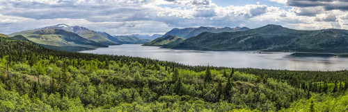 Fish Lake and mountains in the Yukon; Whitehorse,Yukon, Canada Poster Print by Robert Postma (38 x 12)