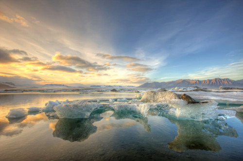 Melting Icebergs In The Glacial Lagoon, Near Jokulsarlon, Southern Iceland Poster Print by Robert Postma (17 x 11)