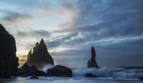 Large Waves Crash Against The Rocks And Southern Shoreline Near Vik; Iceland Poster Print by Robert Postma (20 x 12)