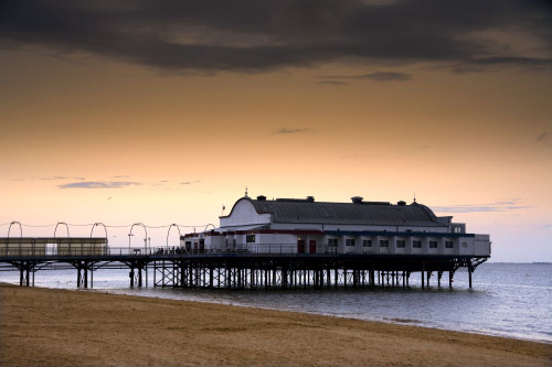 Posterazzi Tram Tracks Leading To Beach Saltburn North Yorkshire England  Poster Print by John Short - 22 x 34 - Large 