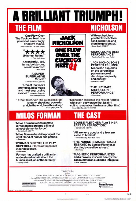 One Flew Over the Cuckoo's Nest Movie Poster Print (27 x 40) - Item # MOVCG4892