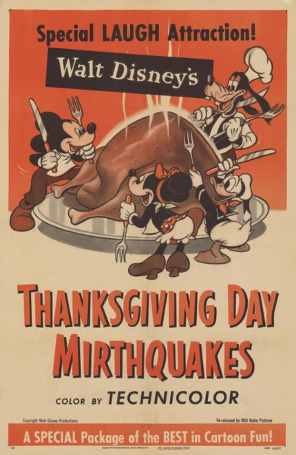 Walt Disney's Thanksgiving Day Mirthquakes Movie Poster Print (11 x 17) - Item # MOVCD2892