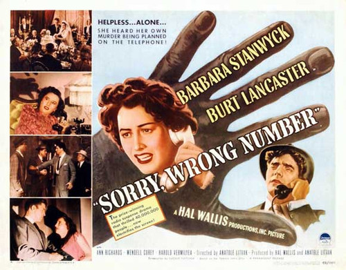 Sorry, Wrong Number Movie Poster Print (11 x 17) - Item # MOVAB66510