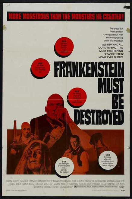 Frankenstein Must Be Destroyed Movie Poster Print (11 x 17) - Item # MOVAJ9268