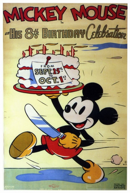 Mickey Mouse in His 8th Birthday Celebration Movie Poster Print (27 x 40) - Item # MOVIF2294