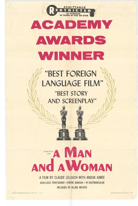Man and a Woman, A Movie Poster Print (27 x 40) - Item # MOVAH3277 Man and a Woman, A Movie Poster Print (27 x 40) - Item # MOVAH3277