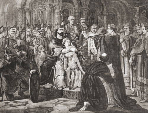 The excommunication of Philip II August, King of France (1180�1223) by Pope Innocent III.  From L'Univers Illustre, published Paris, 1859 Poster Print by Ken Welsh (17 x 13)