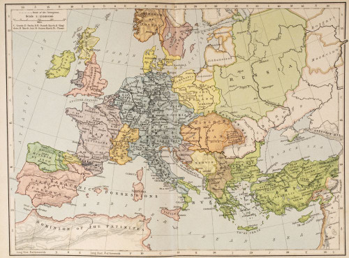 Map of Europe and the Byzantine Empire, c.1000.  From Historical Atlas, published 1923. Poster Print by Ken Welsh (17 x 13)