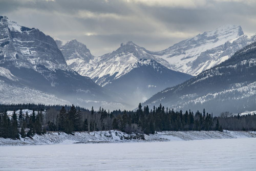 View of Rocky Mountains outside of Banff National Park; Alberta, Canada Poster Print by Keith Levit (20 x 13)