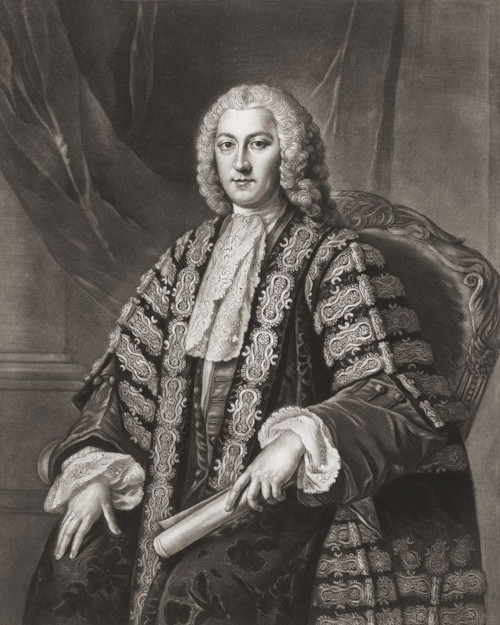 Henry Bilson-Legge, 1708 � 1764. English statesman who served  three times as Chancellor of the Exchequer.  From a print by Richard Houston after the painting by WIlliam Hoare. Poster Print by Ken Welsh (13 x 17)