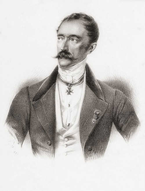 Horace Vernet. Full name ∩┐╜mile Jean-Horace Vernet, 1789 - 1863. French artist.  After a work by  Eug∩┐╜ne Louis Lami. Poster Print by Ken Welsh (12 x 16)