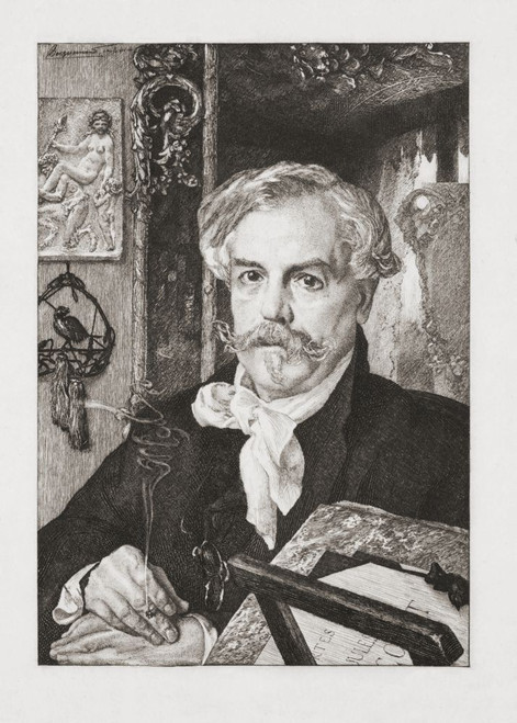 Edmond de Goncourt, 1822 �1896, born Edmond Louis Antoine Huot de Goncourt.  French writer, literary critic, art critic, book publisher and founder of the Acad�mie Goncourt which awards the Prix Goncourt. Poster Print by Ken Welsh (11 x 16)