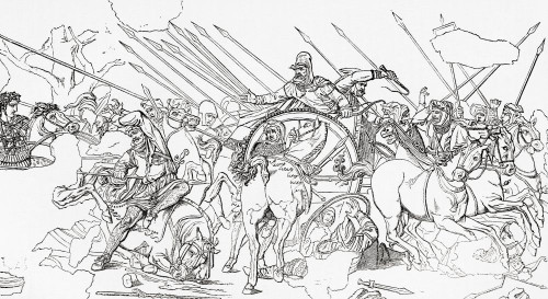 The Battle of Issus, also Issos, southern Anatolia, November 5, 333 BC.  From A Popular History of Greece, published 1887. Poster Print by Ken Welsh (20 x 11)