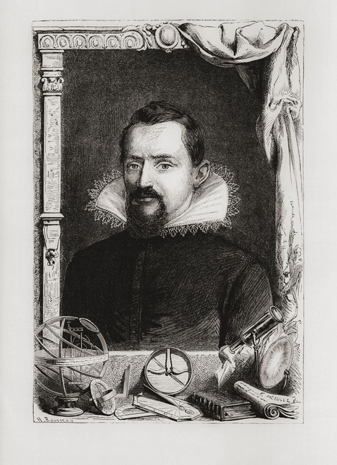 Johannes Kepler, 1571 - 1630. German mathematician, astronomer and astrologer.  From an engraving by F. Meaulle in Vies des savants illustres by Louis Figuier, published 1866. Poster Print by Ken Welsh (11 x 16)
