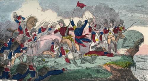 The Battle of Queenstown Heights, 13th October, 1812.  From An Illuminated History of North America, from the earliest period to the present time, published 1860. Poster Print by Ken Welsh (20 x 11)