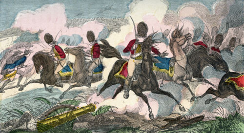 The Battle of Eutaw Springs, September 8, 1781, during the American Revolutionary War (1775-1783).  From An Illuminated History of North America, from the earliest period to the present time, published 1860. Poster Print by Ken Welsh (20 x 11)