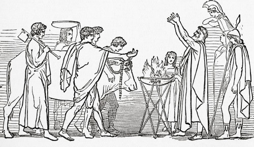 Ancient Greeks offering sacrifice to the Gods.  A Popular History of Greece, published 1887. Poster Print by Ken Welsh (20 x 11)