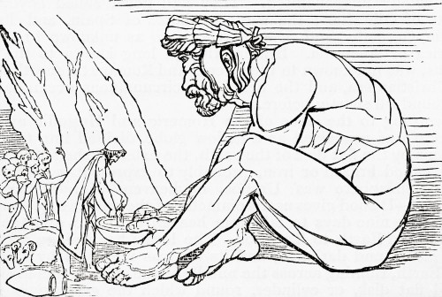 Odysseus and Polyphemos, king of the Cyclops. From A Popular History of Greece, published 1887. Poster Print by Ken Welsh (17 x 11)