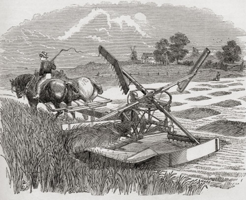 Harvesting and food preparing machinery.  From A Concise History of The International Exhibition of 1862, published 1862. Poster Print by Ken Welsh (16 x 13)