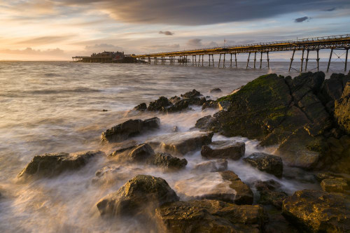 The derelict Birnbeck Pier in the Bristol Channel at Weston-super-Mare. Poster Print by Loop Images Ltd. (20 x 13)