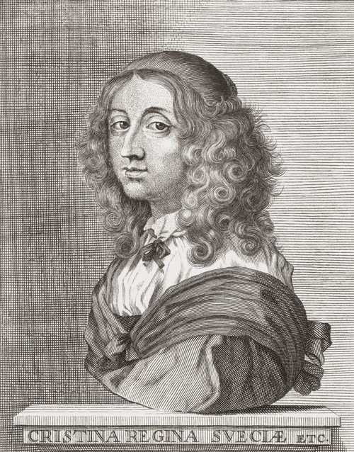 Christina, 1626 � 1689.  Queen of Sweden from 1632 - 1654.  From a print by Richard Collins after the painting by S�bastien Bourdon. Poster Print by Ken Welsh (12 x 15)