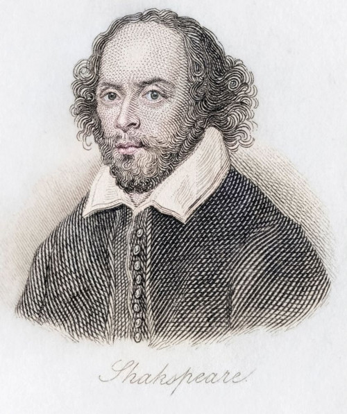 William Shakespeare, 1564-1616. English poet, playwright, dramatist and actor. Engraved by J.W.Cook. Poster Print by Ken Welsh (12 x 15)