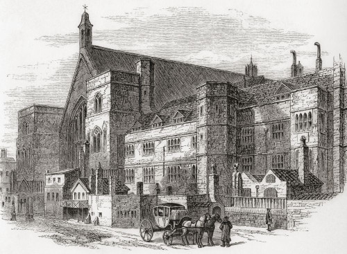 Westminster Hall, Palace of Westminter, City of Westminster, London, England at the end of the 18th century.  From London Pictures, published 1890 Poster Print by Hilary Jane Morgan (16 x 11)
