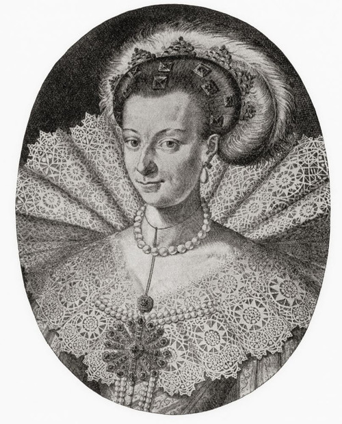 Maria Eleonora of Brandenburg, 1599 � 1655. German princess and Queen Consort of Sweden as the wife of King Gustav II Adolph.  From Modes and Manners, published 1935. Poster Print by Hilary Jane Morgan (13 x 16)