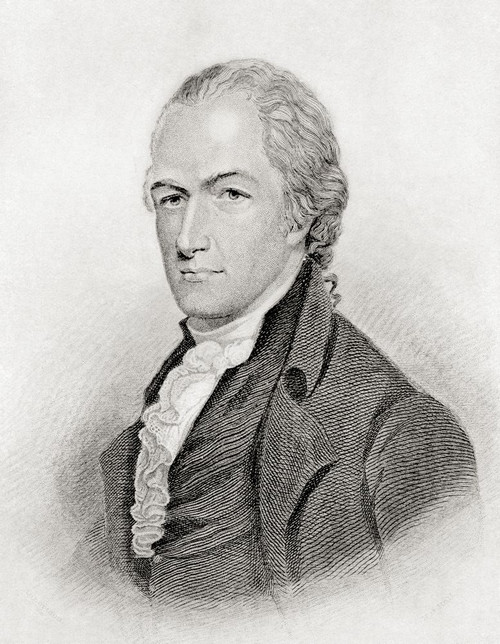 Alexander Hamilton, c.1755/ 1757 � 1804.  American statesman and one of the Founding Fathers of the United States.  From The International Library of Famous Literature, published c.1900 Poster Print by Hilary Jane Morgan (12 x 15)