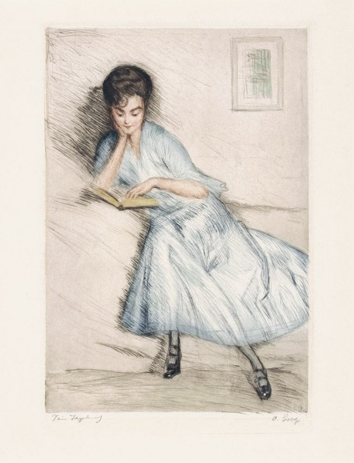 Woman reading.  After a work by Otto Goetze. Poster Print by Ken Welsh (13 x 17)
