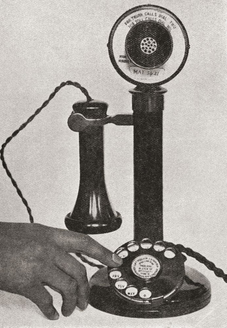 Dial of an automatic telephone.  From The Wonder Book of Science, published 1930's. Poster Print by Hilary Jane Morgan (12 x 17)