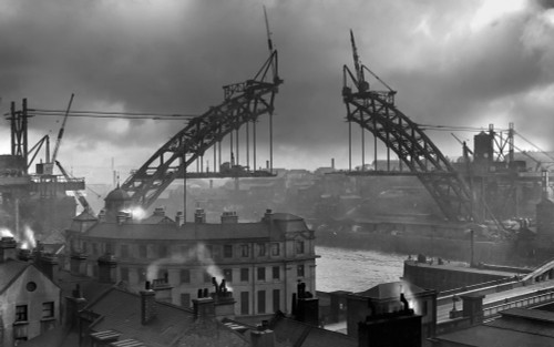 Postcard circa 1900, Victorian/Edwardian, social history. Construction of Tyne Bridge; Newcastle upon Tyne, Tyne and Wear, England Poster Print by John Short (19 x 12)