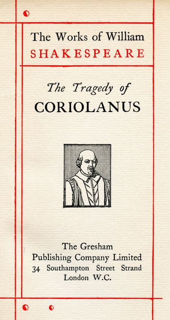 Title page from the Shakespeare play Coriolanus.  From The Works of William Shakespeare, published c.1900 Poster Print by Ken Welsh (10 x 19)