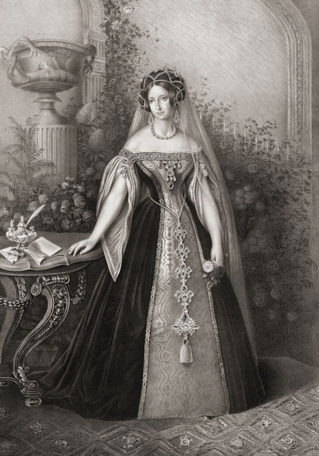 Anna Pavlovna of Russia, 1795 - 1865. Queen consort of the Netherlands through her marriage to William II of the Netherlands.  After a print by Rosenthal. Poster Print by Ken Welsh (13 x 19)
