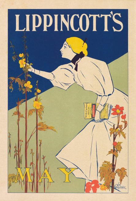 Advertisement for Lippincott's Magazine, May 1895.  Artwork by American artist William L. Carqueville, 1871-1946. Poster Print by Ken Welsh (12 x 19)