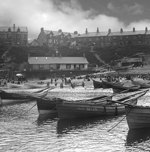 Magic Lantern slide circa 1880, Victorian/Edwardian, social history. Cullercoats Bay with coble fishing boats and people on the beach; Cullercoats, Tyne and Wear, England Poster Print by John Short (15 x 15) Magic Lantern slide circa 1880, Victorian/Edwardian, social history. Cullercoats Bay with coble fishing boats and people on the beach; Cullercoats, Tyne and Wear, England Poster Print by John Short (15 x 15)