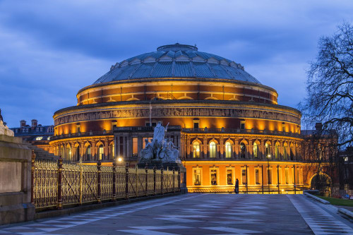 The Royal Albert Hall illuminated at night. Poster Print by Loop Images Ltd. (18 x 12)