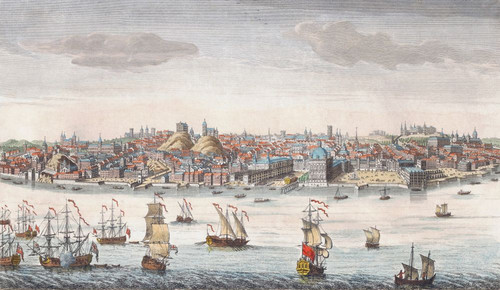 Lisbon, Portugal, in the mid-1700's.  After a print by an unknown artist published by Robert Sayer in 1752. Poster Print by Ken Welsh (19 x 11)