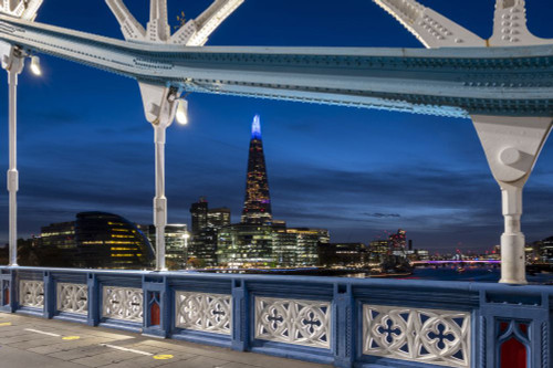 The Shard viewed from Tower Bridge at dusk in London. Poster Print by Loop Images Ltd. (20 x 13)